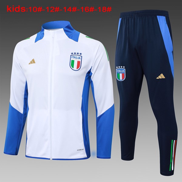 Niños Chandal Italia 2024-25 Blanco Azul 3